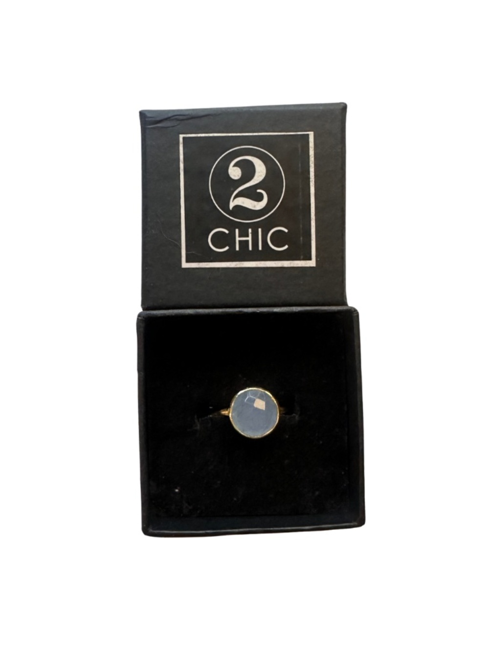 NEW 2Chic Two's Company Light Blue Circle Gemstone Ring - Women's 7